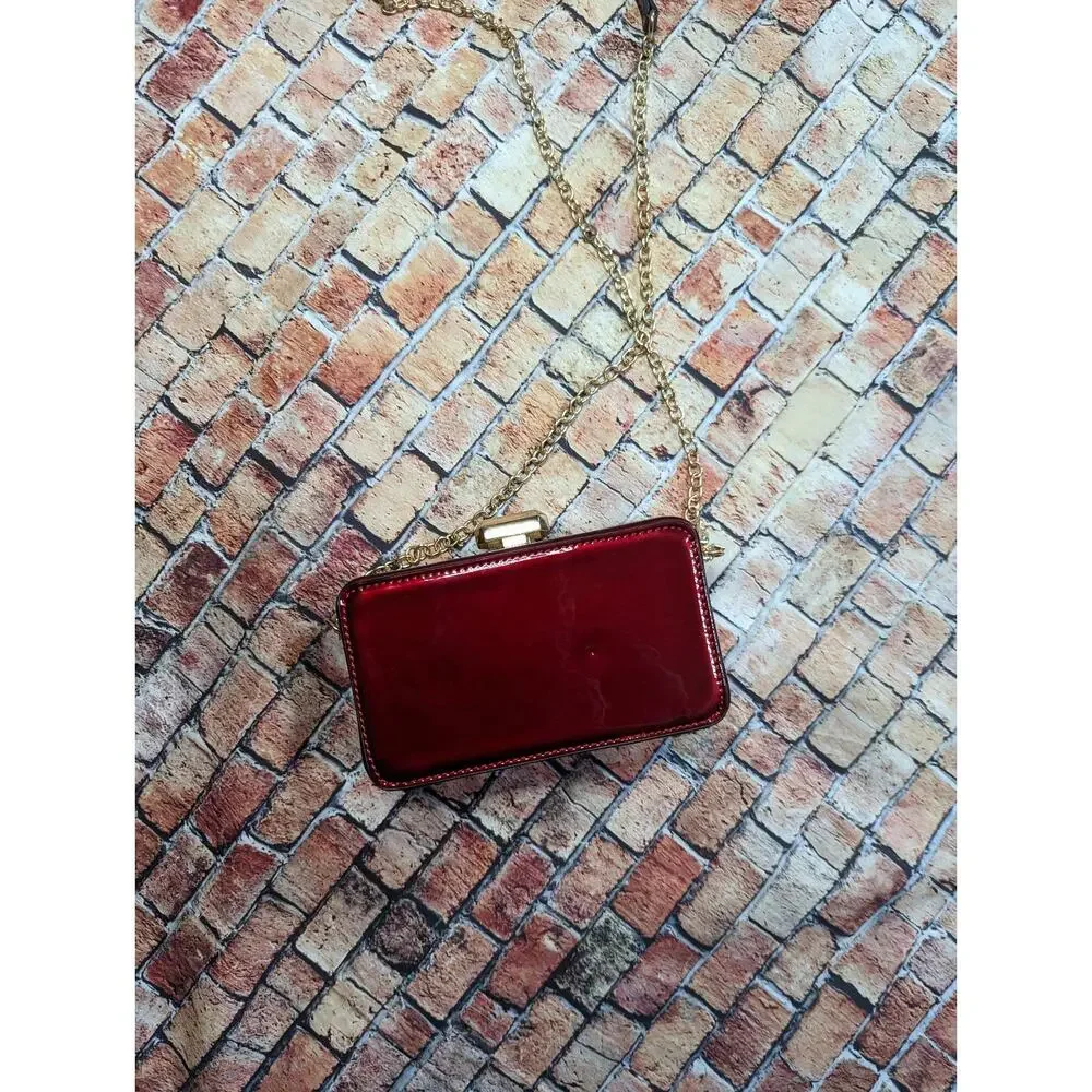 Red Goth Clutch Rhinestone Purse